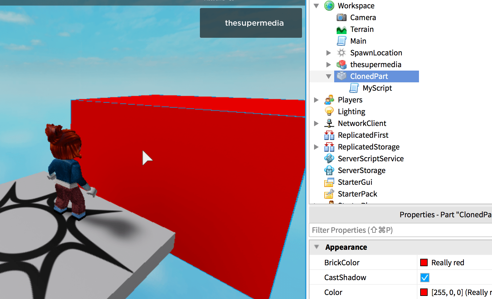 Roblox Script Create a Part using code @ Fabio Franchino